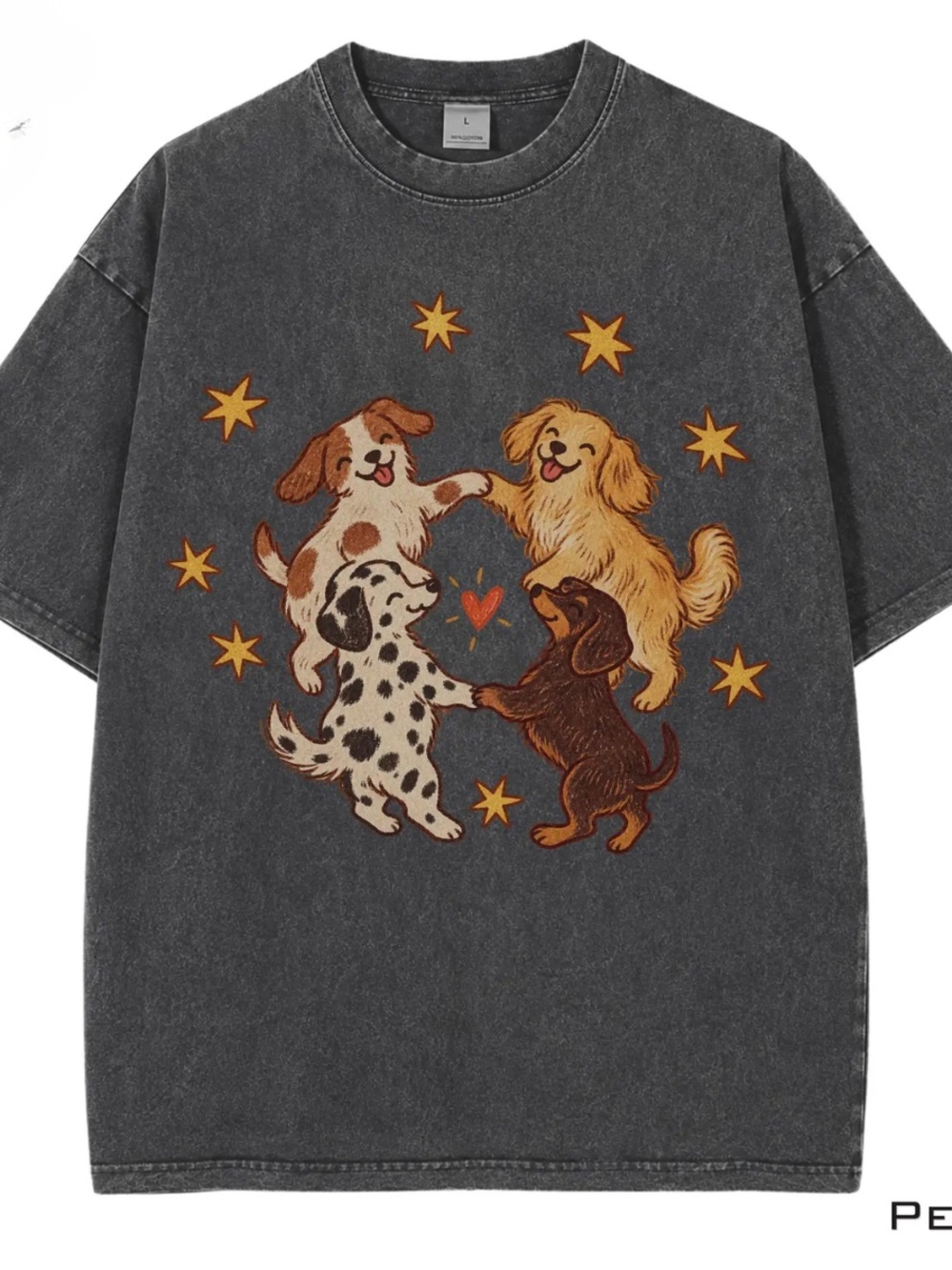 Comfort Colors Pepper Gray Dog Circle Graphic Tee